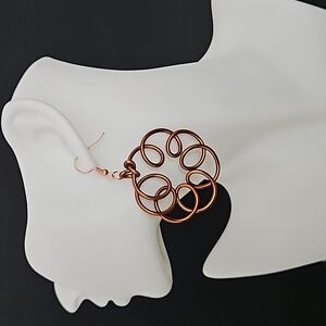 Copper Coiled Wire Earrings